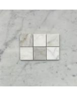 (Sample) Calacatta Gold Marble 2x2 Square Mosaic Tile Honed