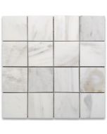 Calacatta Gold Marble 3x3 Square Mosaic Tile Honed