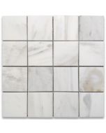 Calacatta Gold Marble 3x3 Square Mosaic Tile Honed