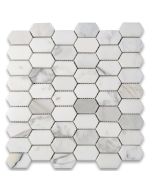 Calacatta Gold Marble 1x2 Hive Picket Constellation Long Hexagon Mosaic Tile Polished