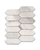 Calacatta Gold Marble 2x6 Picket Fence Elongated Hexagon Mosaic Tile Polished