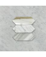 Calacatta Gold Marble 2x6 Picket Fence Elongated Hexagon Mosaic Tile Polished