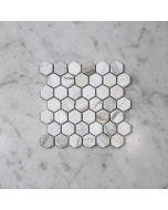 Calacatta Gold 1 inch Hexagon Mosaic Tile Tumbled