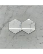 (Sample) Calacatta Gold Marble 4 inch Hexagon Mosaic Tile Polished