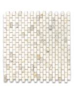 Calacatta Gold 5/8x3/4 Mini Brick Mosaic Tile Polished