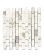 Calacatta Gold 1x2 Medium Brick Mosaic Tile Honed