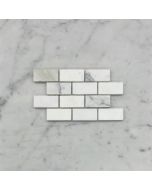 Calacatta Gold 1x2 Medium Brick Mosaic Tile Honed