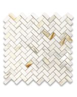 Calacatta Gold 5/8x1-1/4 Herringbone Mosaic Tile Polished