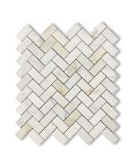 Calacatta Gold 1x2 Herringbone Mosaic Tile Honed