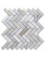 Calacatta Gold 1x3 Herringbone Mosaic Tile Honed