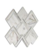 Calacatta Gold Marble Mountain Peaks Arrowhead Mosaic Tile Honed