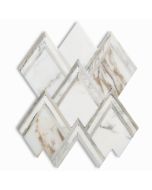 Calacatta Gold Marble Mountain Peaks Arrowhead Mosaic Tile Polished