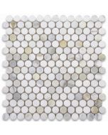 Calacatta Gold 3/4 inch Penny Round Mosaic Tile Polished