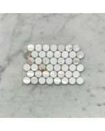 (Sample) Calacatta Gold Marble 3/4 inch Penny Round Mosaic Tile Polished