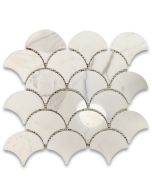 Calacatta Gold Grand Fish Scale Fan Shaped Mosaic Tile Polished