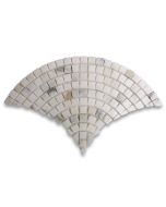 Calacatta Gold Marble Fish Scale Scallop Fan Pattern Mini Mosaic Tile Polished