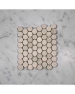(Sample) Moleanos Beige Golden Beach Limestone 3/4 inch Penny Round Mosaic Tile Honed
