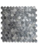 Bardiglio Gray 1 inch Hexagon Mosaic Tile Polished