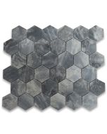 Bardiglio Gray 2 inch Hexagon Mosaic Tile Polished