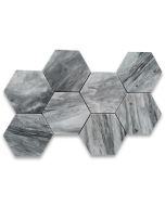 Bardiglio Gray Marble 5 inch Hexagon Mosaic Tile Polished