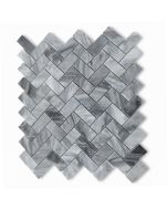 Bardiglio Gray 1x2 Herringbone Mosaic Tile Polished