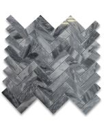 Bardiglio Gray 1x3 Herringbone Mosaic Tile Polished