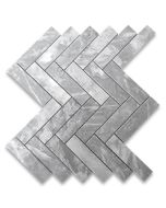 Bardiglio Gray Marble 1x4 Herringbone Mosaic Tile Honed