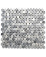 Bardiglio Gray Marble 3/4 inch Penny Round Mosaic Tile Honed