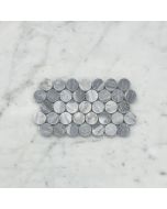 (Sample) Bardiglio Gray Marble 3/4 inch Penny Round Mosaic Tile Honed