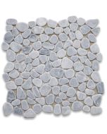 Bardiglio Gray River Rocks Pebble Stone Mosaic Tile Tumbled