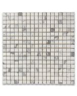 Statuary White Marble 5/8x5/8 Square Mosaic Tile Honed