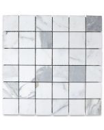 Statuary White Marble 2x2 Square Mosaic Tile Honed