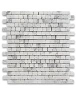 Statuary White Marble 3/4x3/4 Hand Clipped Random Broken Mosaic Tile Honed