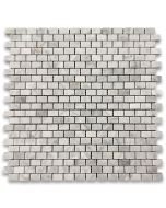 Statuary White Marble 5/8x3/4 Mini Brick Mosaic Tile Honed