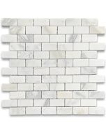 Statuary White Marble 1x2 Medium Brick Mosaic Tile Honed