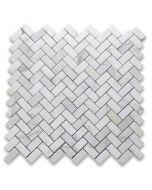 Statuary White Marble 5/8x1-1/4 Herringbone Mosaic Tile Polished