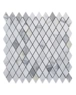 Statuary White Marble 1x1-7/8 Rhomboid Diamond Mosaic Tile Honed