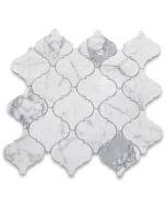 Statuary White Marble Grand Arabesque Baroque Lantern Mosaic Tile Polished