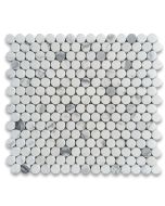 Statuary White Marble 3/4 inch Penny Round Mosaic Tile Polished