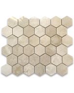 Crema Marfil 2 inch Hexagon Mosaic Tile Polished