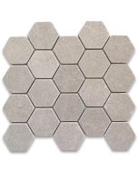 Crema Marfil Marble 3 inch Hexagon Mosaic Tile Tumbled