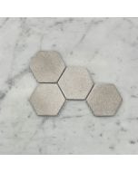 Crema Marfil Marble 3 inch Hexagon Mosaic Tile Tumbled