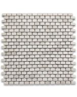 Crema Marfil Marble 5/8x3/4 Mini Brick Mosaic Tile Tumbled