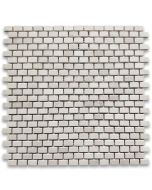 Crema Marfil Marble 5/8x3/4 Mini Brick Mosaic Tile Tumbled