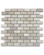 Crema Marfil Marble 1x2 Medium Brick Mosaic Tile Tumbled