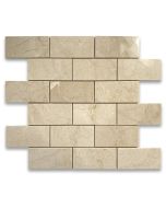 Crema Marfil 2x4 Grand Brick Subway Mosaic Tile Polished