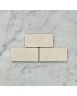 Crema Marfil Marble 2x4 Grand Brick Subway Mosaic Tile Tumbled