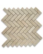 Crema Marfil Marble 1x3 Herringbone Mosaic Tile Polished