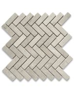 Crema Marfil 1x3 Herringbone Mosaic Tile Tumbled