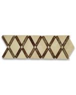 Crema Marfil Lattice Diamond Mosaic Border Listello Tile Polished